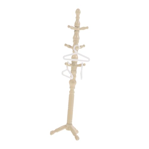 Warmhm Bodengarderobe Kleiderständer Garderobenständer Kleiderablage Puppenhaus Mini- -lagerregale Puppen Aufhänger Miniatur Kleiderbügel Mini-kleiderbügel Beige Plastik von Warmhm