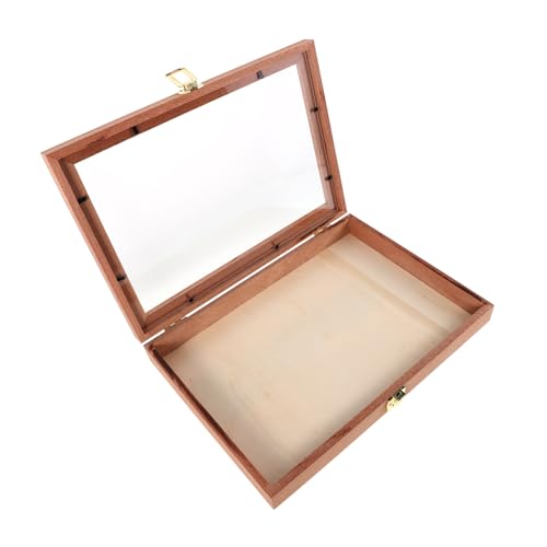 Warmhm Box Aufbewahrungsbox Aus Holz Insektenproben Fotorahmen Schmetterlingsproben Vitrine Pflanzenproben Rahmen Schmetterlingsproben Glasabdeckung Schatten Vitrine Hellbraun von Warmhm
