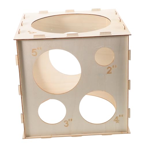 Warmhm Box Faltbares Ballmessgerät Ballongrößen Messwerkzeug Holz Ballongrößenmesser Lineal Ballonmesswerkzeug Ballonzubehör Ballonmesswerkzeug Beige Holz von Warmhm