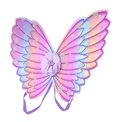 Warmhm Bunte Schmetterlingsflügel Halloween Feenflügel Kostüme Kostüm Engelsflügel Cosplay-flügel -Performance-flügel Partykostüm Flügel Violett Stoff von Warmhm