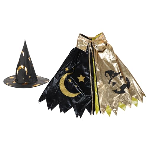 Warmhm Cape mit Sternenprint und Passendem Hut Atmungsaktives Leicht Anzuziehendes Halloween Kostüm für Rollenspiele Karneval und Festtagsfeiern Warmhm Cape mit Sternenprint und Passendem Hut Atmungsaktives Leicht Anzuziehendes Halloween Kostüm für Rollenspiele Karneval und Festtagsfeiern von Warmhm