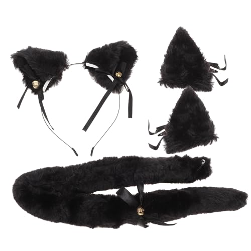 Warmhm Cosplay Fuchsohren Haarreif Schwarzes Animal Accessoire mit Hautfreundlich und Langlebig für Halloween Karneval Party und Bühnenauftritte von Warmhm