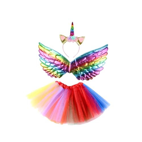 Warmhm Cosplay Kostüm Einhorn Haarband mit Regenbogenfarbigen Tüllflügeln und Kurzrock Verstellbare für Jahre Mädchen Festival Kostüm Outfit für Karneval und Party Warmhm Cosplay Kostüm Einhorn Haarband mit Regenbogenfarbigen Tüllflügeln und Kurzrock Verstellbare für Jahre Mädchen Festival Kostüm Outfit für Karneval und Party von Warmhm