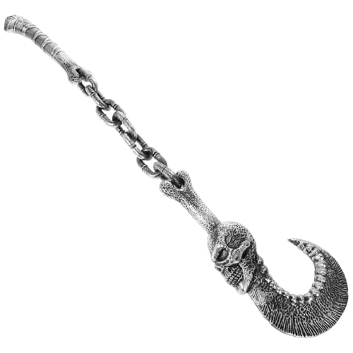 Warmhm Cosplay Ornament Kostüm Zubehör Halloween Kettenhaken Requisite Cosplay Kostüm Requisite Halloween Cosplay Zubehör Cosplay Zubehör Teufelsschädel Kettenhaken Silber von Warmhm