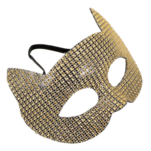 Warmhm Cosplay mit Goldenem Strass für Damen Halbes Gesicht Leichtes Plastik für Halloween Karneval Bühnenauftritte Party und Rollenspiele Geeignet Warmhm Cosplay mit Goldenem Strass für Damen Halbes Gesicht Leichtes Plastik für Halloween Karneval Bühnenauftritte Party und Rollenspiele Geeignet von Warmhm
