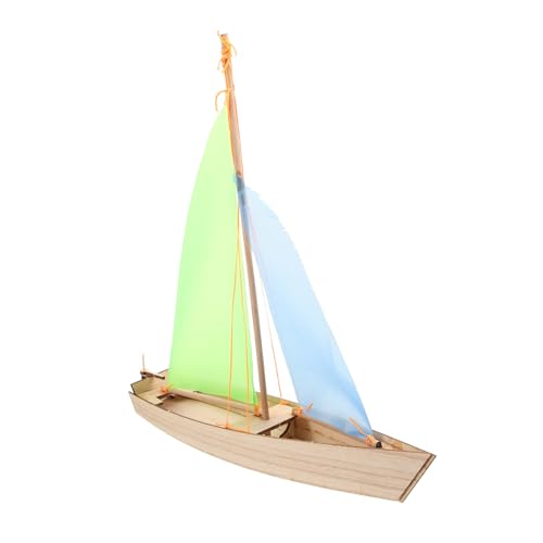 Warmhm DIY Holz Segelboot Bausatz Holzmontage Für Kreatives Holzpuzzle Segelschiff Modell Für Bastelprojekte Zufällige Farben Montessori Holzhandwerk von Warmhm