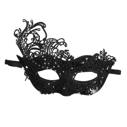 Warmhm Damen Halbgesichts Maske aus Spitzenstoff mit Elastischem Band Komfortabel und Vielseitig für Halloween Kostümball Karneval und Cosplay Partys Geeignet Warmhm Damen Halbgesichts Maske aus Spitzenstoff mit Elastischem Band Komfortabel und Vielseitig für Halloween Kostümball Karneval und Cosplay Partys Geeignet von Warmhm