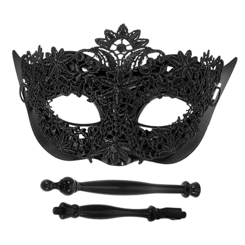 Warmhm Damen Spitzen Masquerade Maske mit Stab Handgehaltene Atmungsaktive Maskenball Maske für Karneval Party Warmhm Damen Spitzen Masquerade Maske mit Stab Handgehaltene Atmungsaktive Maskenball Maske für Karneval Party von Warmhm