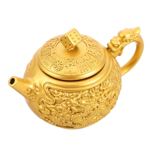 Warmhm Der Drache Und Der Drehgriff Der Kannenzeremonie Asiatische Chinesische Innendekoration Dekorative Heimbüro Skulptur Retro Accessoire Layout Vintage Goldene von Warmhm