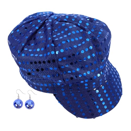 Warmhm Disco Party Hip Hop Hat mit Spiegelkugel Anhänger Jahre Stil Sequin Tanz Accessoire für Frauen Halloween Weihnachten Bühnenparty von Warmhm