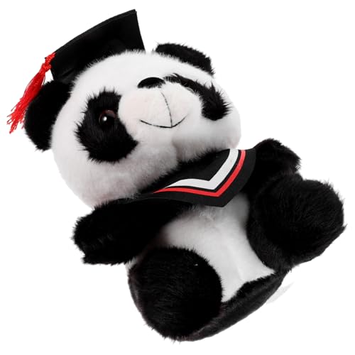 Warmhm Doktor Panda Puppe Abschluss-Panda- Gefüllter Panda Abschluss-Panda- Gefülltes Panda- Bequeme Panda-Puppe Abschluss-kuscheltiere Panda Rot Plüsch von Warmhm