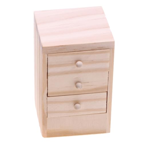 Warmhm Dollhouse Decor holzmöbel mini nachttisch puppenhaus Schlafzimmer Miniaturmöbel puppenhaus Einrichtung Puppenhaus im Maßstab 1:12 Nachttische aus Holz hölzern Khaki von Warmhm