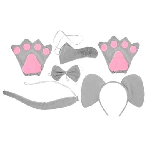 Warmhm Elefantenkostüm Set Teilig mit Plüsch Stirnband Fake Nase Handschuhen und Schleife für Damen Karneval Cosplay Party Zubehör Warmhm Elefantenkostüm Set Teilig mit Plüsch Stirnband Fake Nase Handschuhen und Schleife für Damen Karneval Cosplay Party Zubehör von Warmhm