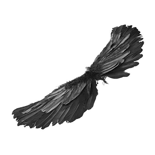 Warmhm Engelsflügel für Halloween Kostüm Zubehör Federflügel für Cosplay Bühnenaufführungen Karneval Schwarz Klein von Warmhm