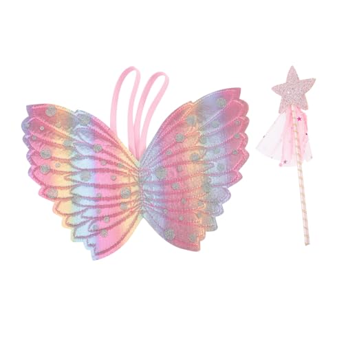 Warmhm Feenstäbe Für Mädchen Magischer Fairy Stick Mit Entzückenden Engelsflügeln Pastellfarben Für Geburtstagsfeiern Und Kostümpartys Ideales Feenkostüm Zubehör Für Kleine von Warmhm