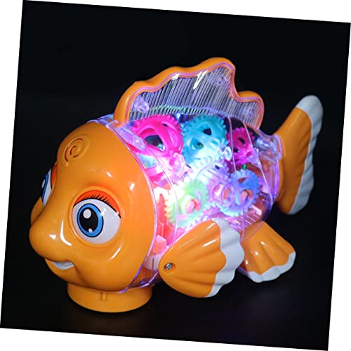 Warmhm Fisch Spielzeugauto mit Licht und Musik Elektrisches für Kleinkinder Jahre Transparentes Design Fördert die Motorischen Fähigkeiten Fisch Schraubendreher ohne Batterie von Warmhm