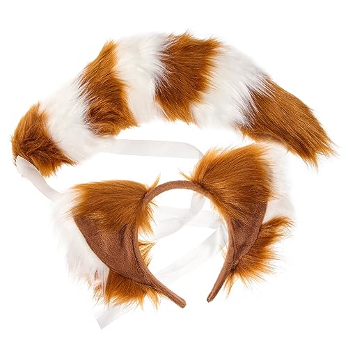 Warmhm Fuchsohren Haarreif Teiliges Flauschiges Tierohren Stirnband Cosplay Zubehör für Party Halloween Kostüm Roleplay von Warmhm