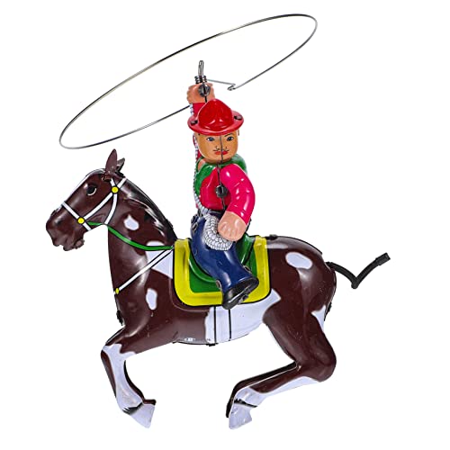 Warmhm Vintage Aufziehspielzeug Cowboy aus Blech Kinderspielzeug Nostalgisches Uhrwerkspielzeug für Kinderpartys und Dekoration Kreatives Lernspielzeug von Warmhm