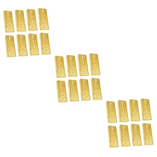 Warmhm Gefälschte Goldmünzen STK Goldene Backstein-verzierung Glitzernde Bar Künstliche Goldener Backstein Türstopper Mit Goldenem Keil Simulation Spielzeug Minibar Zinklegierung von Warmhm