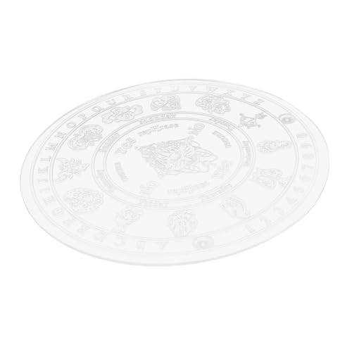 Warmhm Geschnitzte Muster -Ornamente bastelset Brettstütze Pendelbrettspiel Weissagungszubehör Pendel-Alphabettafel Wicca-Wahrsagetafel Hexen-Wicca-Versorgung Acryl Weiß von Warmhm