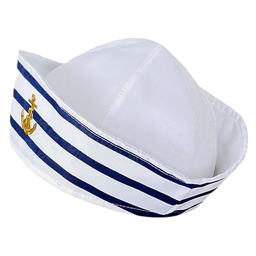 Warmhm Gestreifte Matrosenmütze Kapitänshut für Damen Herren Langlebiger Segler Hut Cosplay Kostümzubehör Marineblauer Partyhut für Karneval und Verkleidung Warmhm Gestreifte Matrosenmütze Kapitänshut für Damen Herren Langlebiger Segler Hut Cosplay Kostümzubehör Marineblauer Partyhut für Karneval und Verkleidung von Warmhm