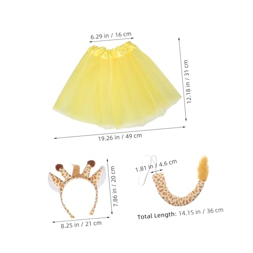 Warmhm Giraffe mit Kopfband Schleife und Tüllrock Fantasievolles Tier-accessoire für Halloween Karneval und Kinderspiele Bequemes Verkleidungsspielzeug von Warmhm