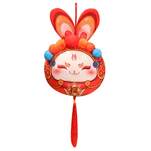 Warmhm Glückskaninchen Puppe Anhänger Ausgestopftes Häschen Dekorationsspielzeug Chinesische Neujahrskaninchen Puppe Ausgestopfte Kaninchen Puppe Kaninchen Maskottchen Puppe von Warmhm