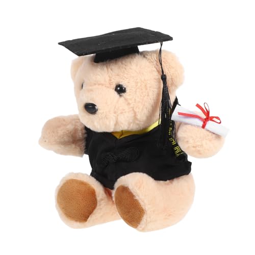 Warmhm Graduierte Doktorbär Puppe Für Absolventen Geschmückter Bär Zum Abschluss Diplom-bär Abschluss Stofftier Abschluss-Tier-schlüsselanhänger Absolvent Stofftier Plüsch Black von Warmhm