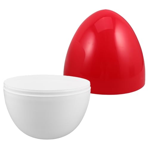 Warmhm Großes Transparentes DIY-Ei Leerer Offene Kapsel für Geschenkfüllung Kreative Verpackung für Ostern Weihnachten Party in Weiß und Rot von Warmhm