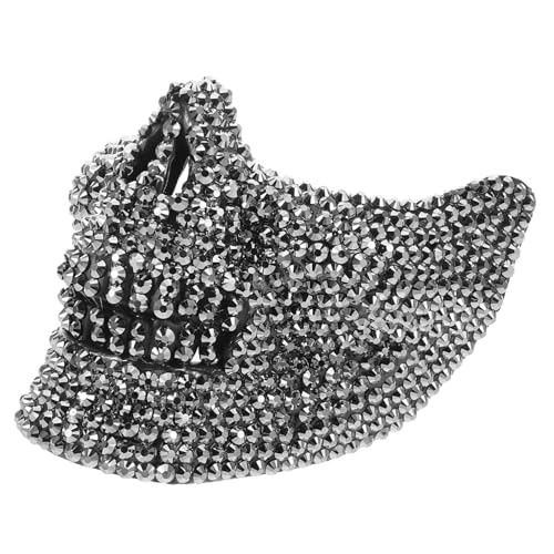 Warmhm Gruselige Maske Halloween Party Cosplay Halbgesichtsmaske Punk Stil Silber mit Strass für Erwachsene und Festival Dekoration von Warmhm