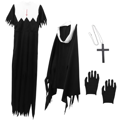 Warmhm Halloween Damen Zombie Nonnen Kostüm Xl Gruseliges Partyoutfit für Fasching und Karneval Komfortabel Langlebig für Halloween und Vampir Mottopartys von Warmhm