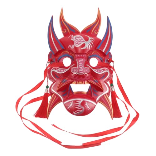 Warmhm Handbemalte Chinesische Dämonenmaske Party Maske für Erwachsene Wiederverwendbar Langlebig Asiatisches Design für Halloween Karneval Cosplay und Maskerade Warmhm Handbemalte Chinesische Dämonenmaske Party Maske für Erwachsene Wiederverwendbar Langlebig Asiatisches Design für Halloween Karneval Cosplay und Maskerade von Warmhm