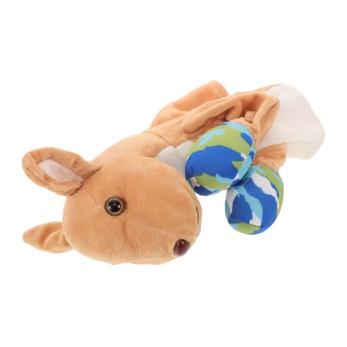 Warmhm Handpuppen für interaktives lustiges Handpuppe für Puppentheater Reaktionsspielzeug für Vorschulkinder Tierpuppen Känguru- Stoff Khaki von Warmhm