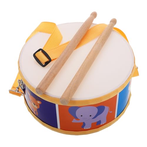 Warmhm Hölzerne Kleinkindtrommel Set Cartoon Tiermarsching Snare -Trommel Mit Verstellbarem Riemen Und Drum Sticks Kinder Percussion Instrument von Warmhm