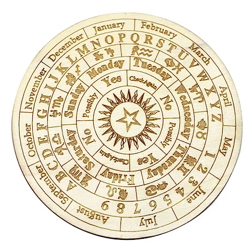 Warmhm Holzdekorplatte Klein Wahrsagetafel Mit Geschnitztem Muster Servierdekor Hexerei Dekorative Schneidebretter Wünschelrute Astrologie Spiritboard Beige Buchsbaum von Warmhm