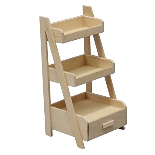 Warmhm Holzlagerregal für Puppenhäuser Dreischichtiges Möbelstück für Dekoration und Aufbewahrung von Miniaturspielzeug und Pflanzen Langlebig Warmhm Holzlagerregal für Puppenhäuser Dreischichtiges Möbelstück für Dekoration und Aufbewahrung von Miniaturspielzeug und Pflanzen Langlebig von Warmhm