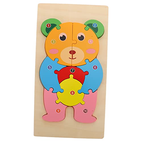 Warmhm Holzpuzzle für Kreatives Bear Shape für Frühes Lernen Montessori Holzspielzeug Beobachtungsfähigkeit Perfektes für Jungen von Warmhm