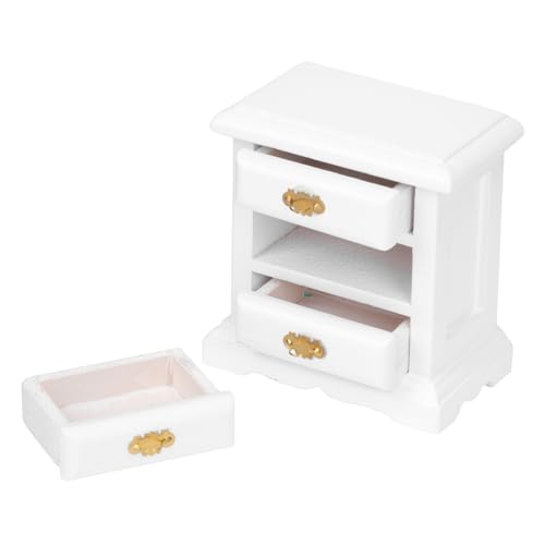 Warmhm Holzschrank Dekoration Weißes Mini Möbel Für Puppenhaus Handgefertigtes Modell Für Kreative DIY Projekte Und Stilvolle Hausdekoration von Warmhm