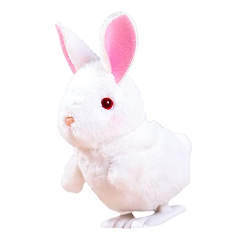 Warmhm Hüpfendes Hasenspielzeug Aus Plüsch Partygeschenke Kaninchen Ausgestopft Lustiges Aufziehspielzeug Hase Hase Plüsch Hase Aufziehbares Tiere Babyspielzeug Plastik Weiß von Warmhm