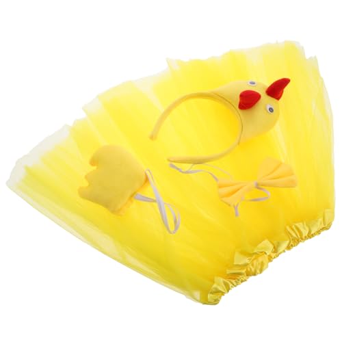 Warmhm Huhn Kostüm mit Tutu Rock und Kopfband Weiches Bequemes Cosplay Outfit für Halloween Geburtstag und Mottopartys Süßes Hühner Verkleidungskostüm für Mädchen von Warmhm