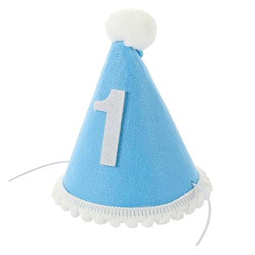 Warmhm Hut Zum 1. Geburtstag Mütze Kleiner Junge Kleinkindspielzeug Kleinkind Geburtstagskrone Geburtstagshüte in Pastell Ein Hut Blauer Geburtstagshut Erster Geburtstag Kappe Blue Vlies von Warmhm