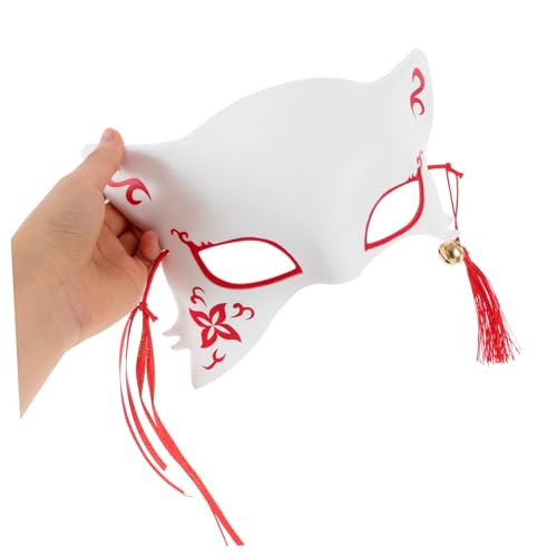 Warmhm Japanische Halbgesichts Fuchsmasken Cosplay für Halloween Karneval Ball Party Einzigartiges Design Langlebiges Material Festliche Tiermaske für Kostüm und Tanz von Warmhm