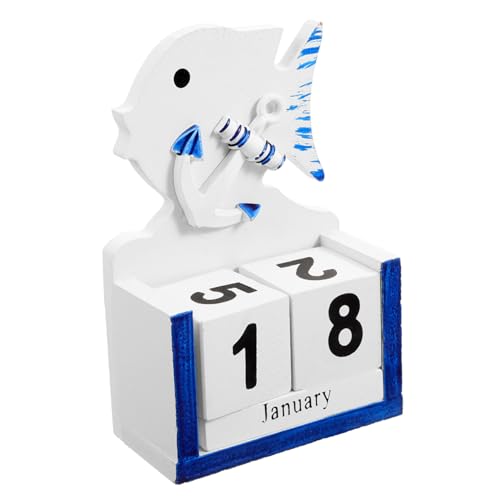 Warmhm Kalender Aus Holz Kalenderblock Aus Holz Mediterranes Dekor Monatlicher Tischkalender Blockiert Den Kalender Tischkalender Aus Tageskalender-Puzzle Aus Holz Hölzern Blöcke von Warmhm