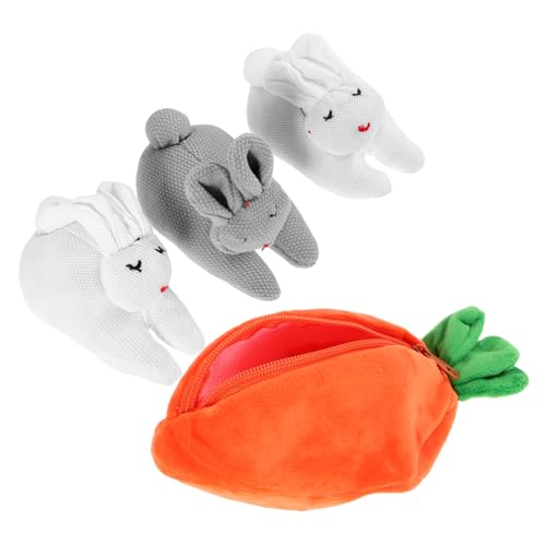 Warmhm Kaninchen Geldbörse Karotten-Ornament Kohlbeet-Puppe Realistisches Hasenspielzeug Süße Kuscheltiere Für Teenager-mädchen Hasentasche Für Mädchen Tiertaschen Kinderhandtasche Plüsch von Warmhm