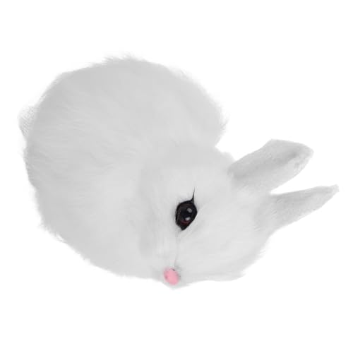 Warmhm Kaninchen-Modell Frettchen Stofftier Süßer Hase Miniatur-tierfiguren Ausgestopfter Hase Aus Plüsch Simulations-plüschtiere Hüpfendes Hasenspielzeug Spielzeughase Hasennase Plastik von Warmhm