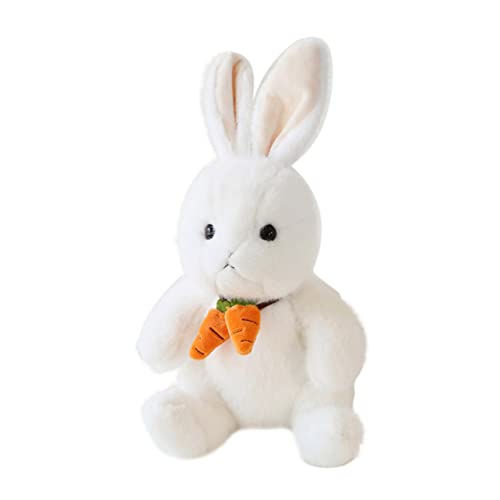 Warmhm Kaninchenpuppe Weicher Hase Stofftier Hasenspielzeug Pelziges Hasenspielzeug Hasenpuppe Stoffhasenspielzeug Flauschige Hasenpuppe Weißer Plüsch von Warmhm