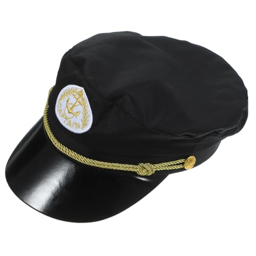 Warmhm Kapitänsmütze Schwarz Baumwolle Matrosen Kostüm Mütze Verstellbar Cosplay Party Hut Bühnenauftritt Warmhm Kapitänsmütze Schwarz Baumwolle Matrosen Kostüm Mütze Verstellbar Cosplay Party Hut Bühnenauftritt von Warmhm