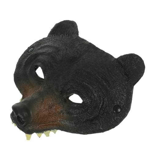 Warmhm Karnevalskostüm Bärenmaske Klein Erwachsene Maskerade Kostüm Maske Tierbärenmaske Erwachsene LED Halloween Lächelnde Tiere Cosplay Maskerade Party Masken Bärenkopfmaske Schwarz Pu von Warmhm