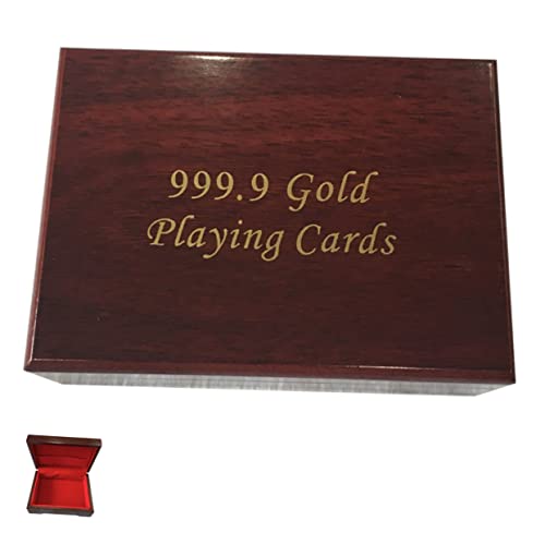 Warmhm Kartenspielen Aufbewahrung Von Spielkarten Pokerboxen Mit Deckel Leere Karten Aufbewahrungsbox Behälter Für Pokerkarten Kartenorganisatoren Poker-Fall Hölzern Spielschachtel Gold von Warmhm