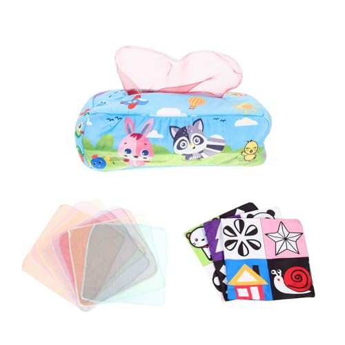 Warmhm Kasten Lernspielzeug für interaktives plüschtier Plush Tissue Box nachsprechende stofftiere babybrause sensorisch Kleinkind zubehör von Warmhm
